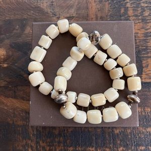 Silpada bamboo coral bracelet (2) with silver inserts.  They are stretchy.